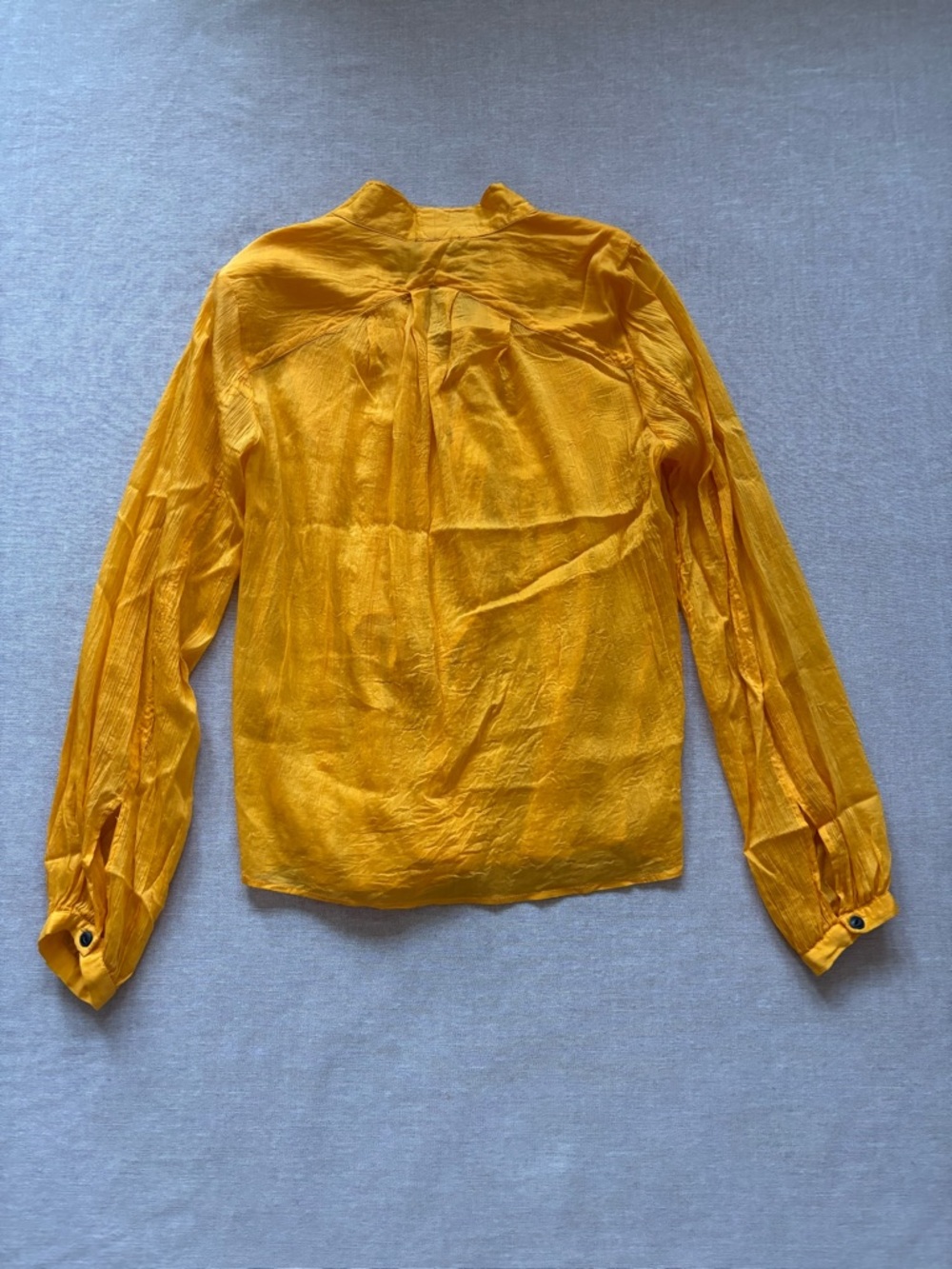 Rag & Bone yellow silk top. - Picture 7 of 11